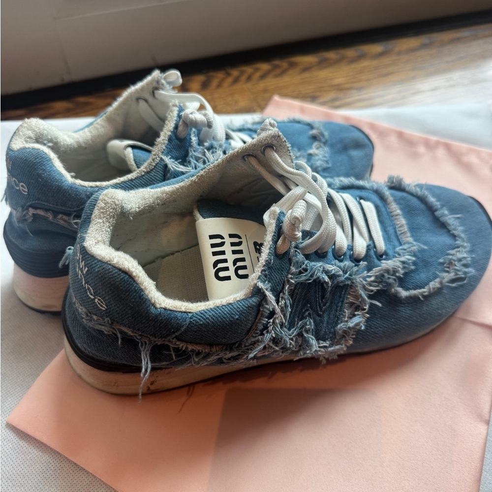 Miu Miu new balance womens 574 denim sneakers